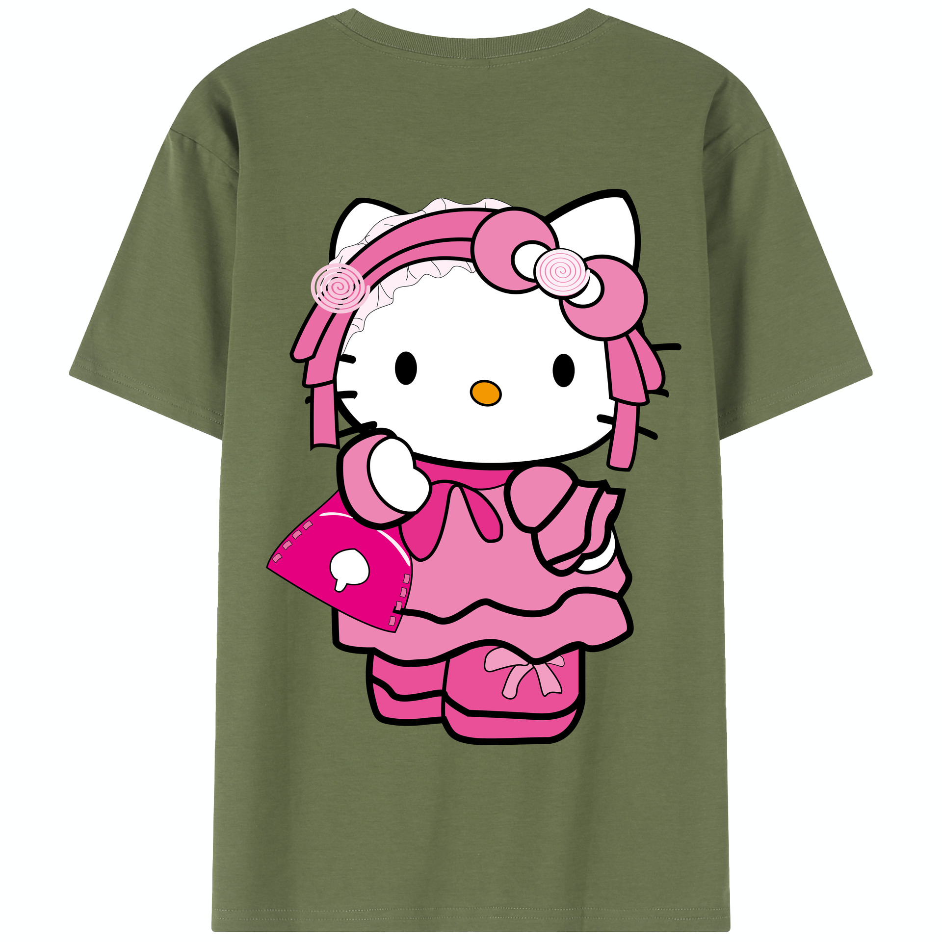（画像用） Hello Kitty ハローキティ 綿100％半袖Tシャツ（背面プリント）